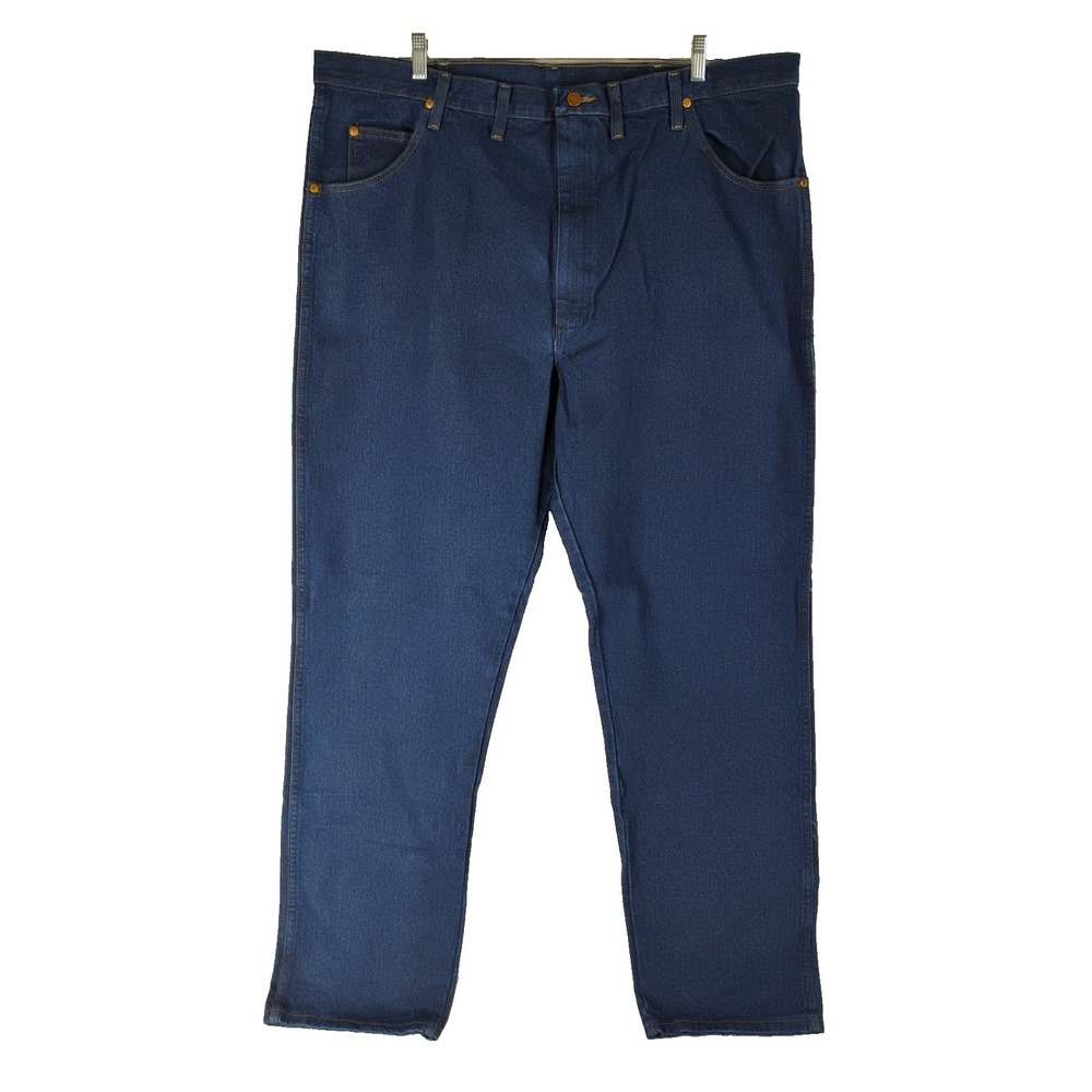 NEW Wrangler Cowboy Cut Mens 44x36 (45x34) Relaxed Fit Dark Denim Blue Jeans